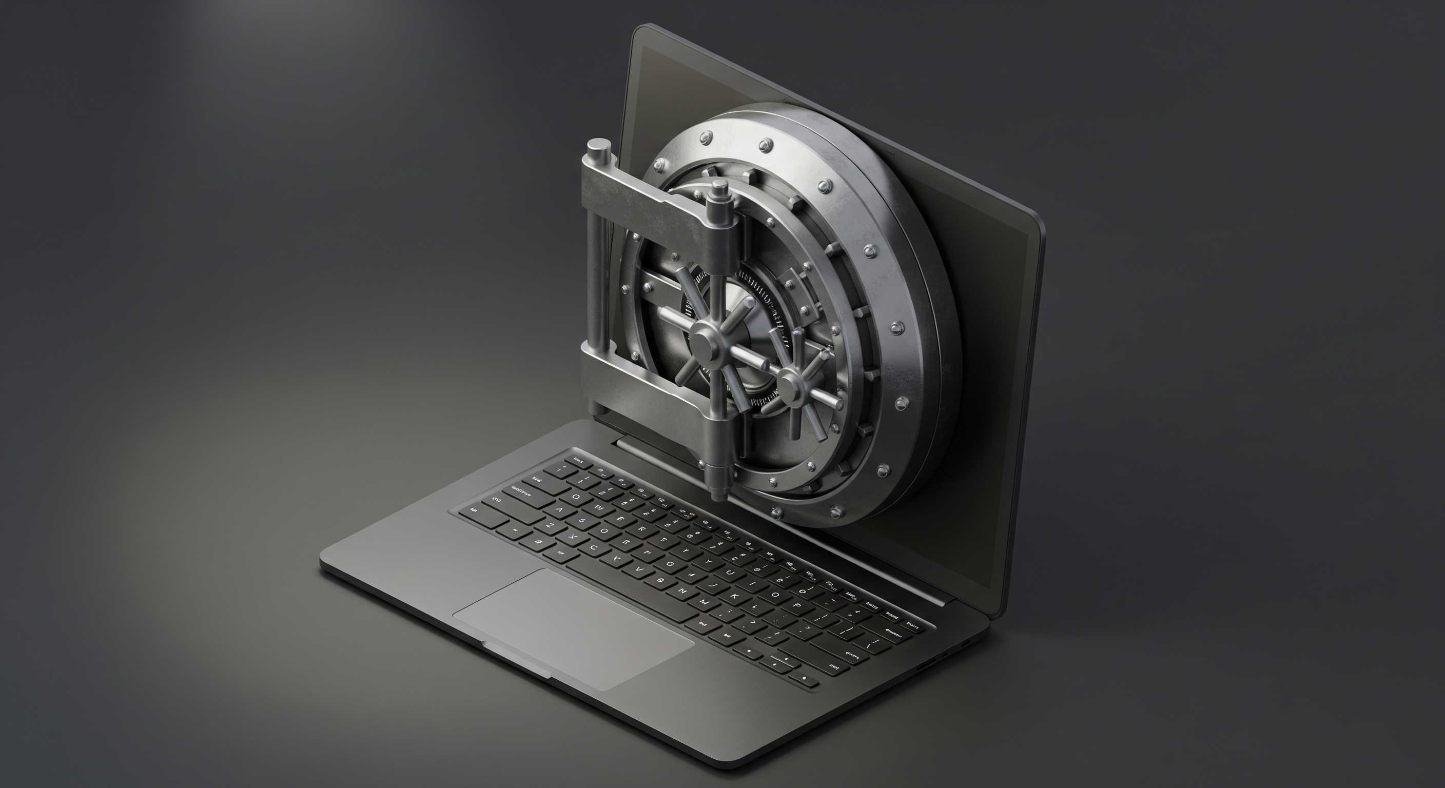 Shield and Vault protecting laptop